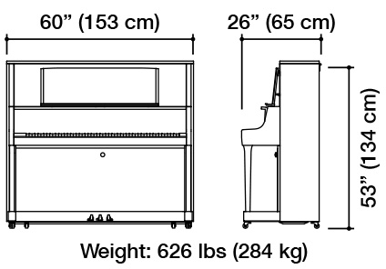 Kawai K-800 Upright Piano Dimensions